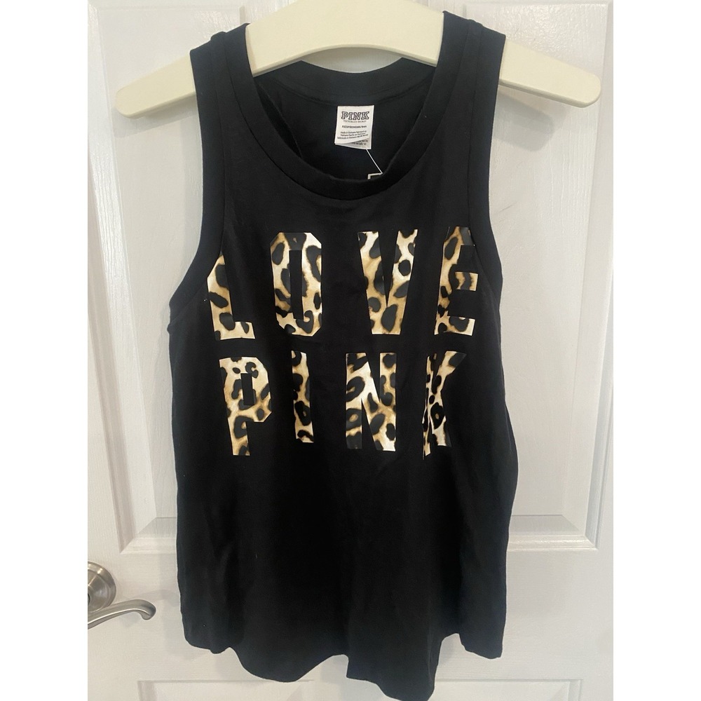 Victoria's Secret PINK Size XS Leopard Love Pink Muscle Tank Top New NWT